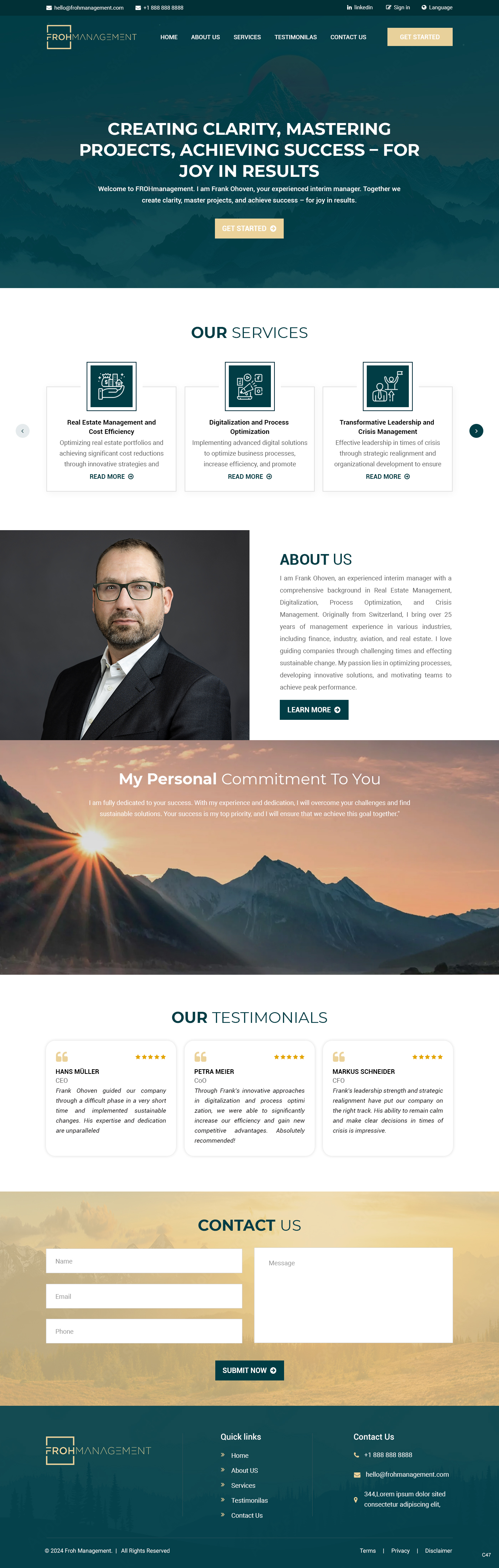 Web Design by pb for frohmanagement | Design #33063604