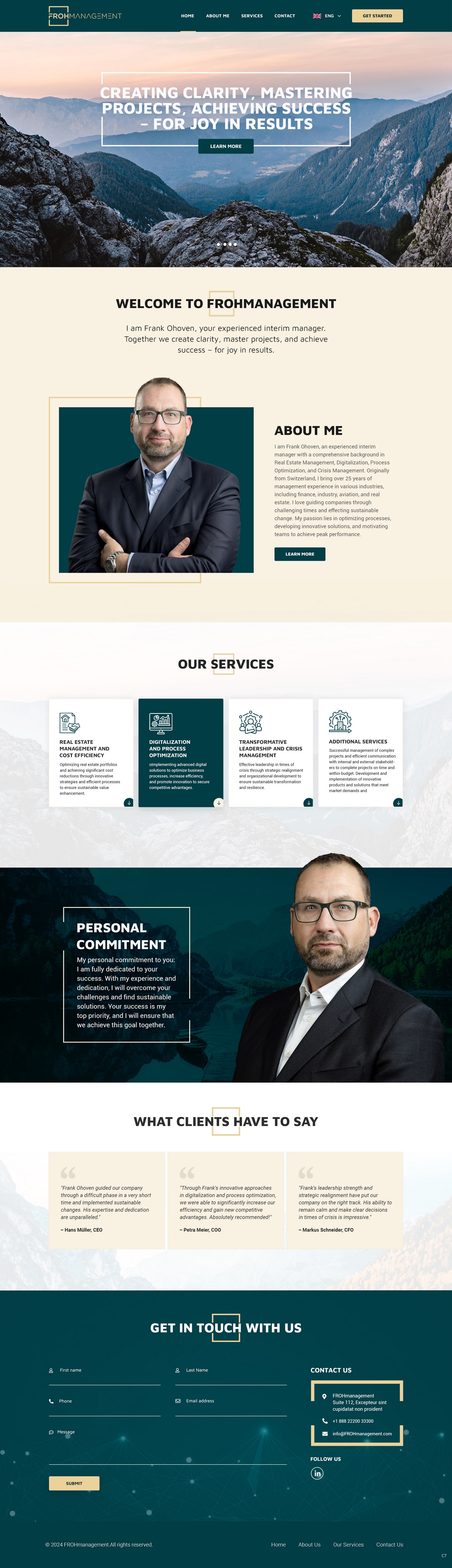 Web Design by pb for frohmanagement | Design #33063605