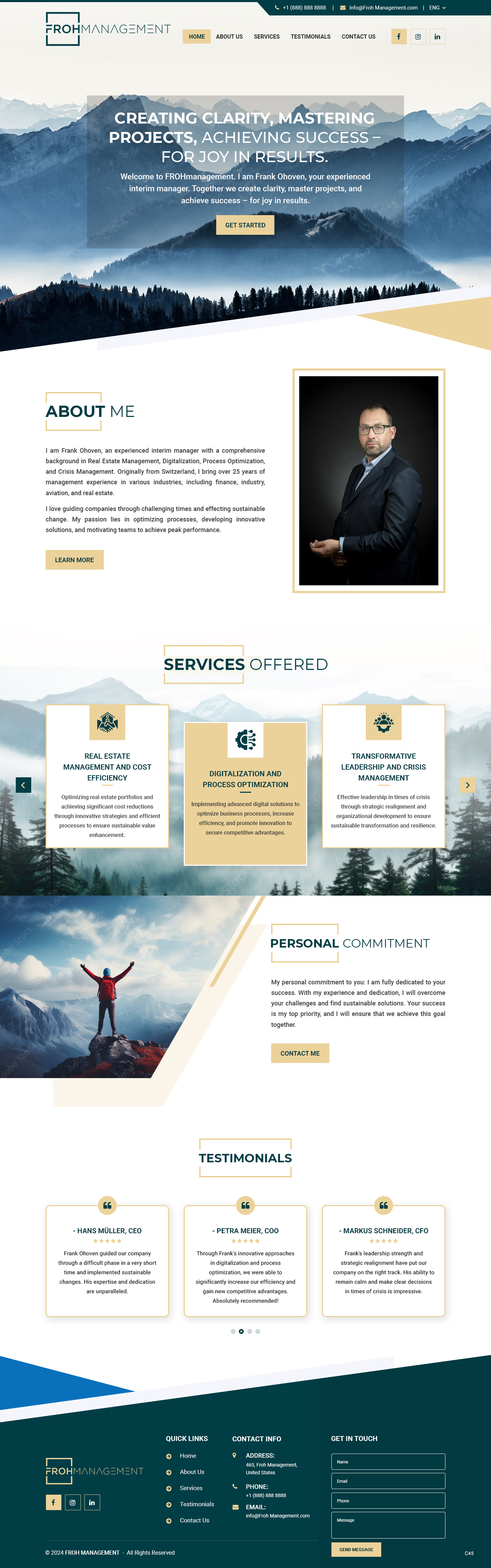 Web Design by pb for frohmanagement | Design #33063606