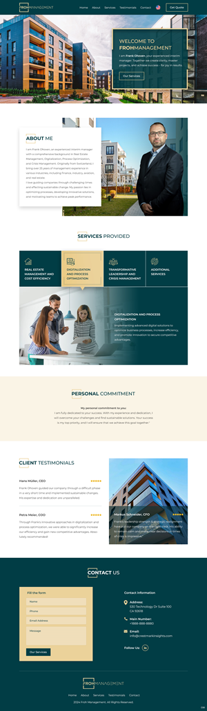 Web Design par pb pour frohmanagement | Design : #33063612