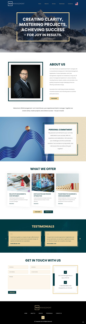 Web Design par pb pour frohmanagement | Design : #33063615