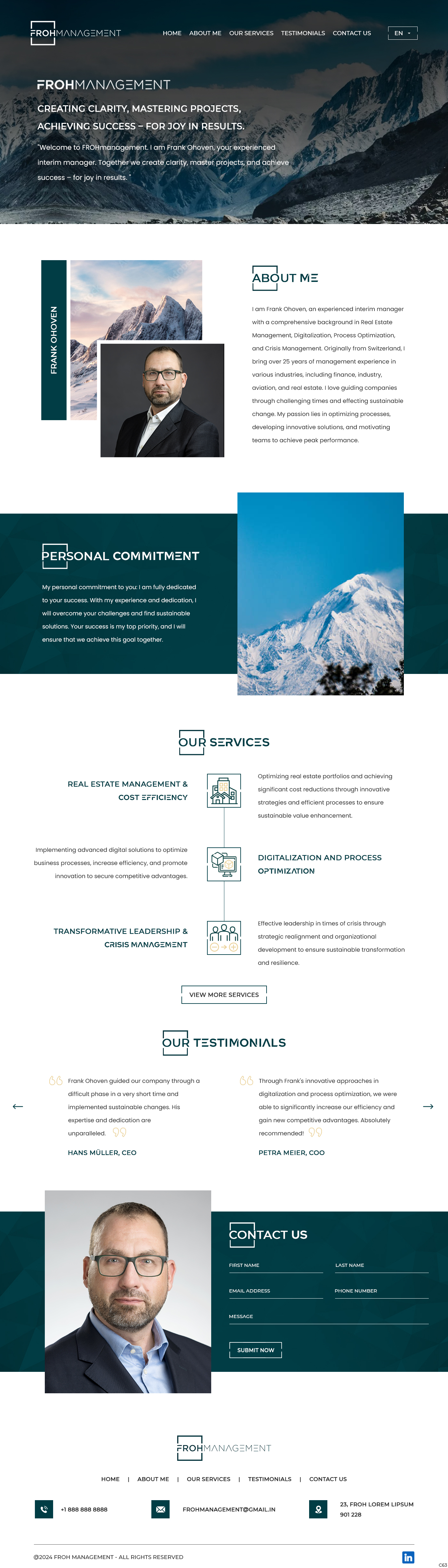 Web Design by pb for frohmanagement | Design #33063621