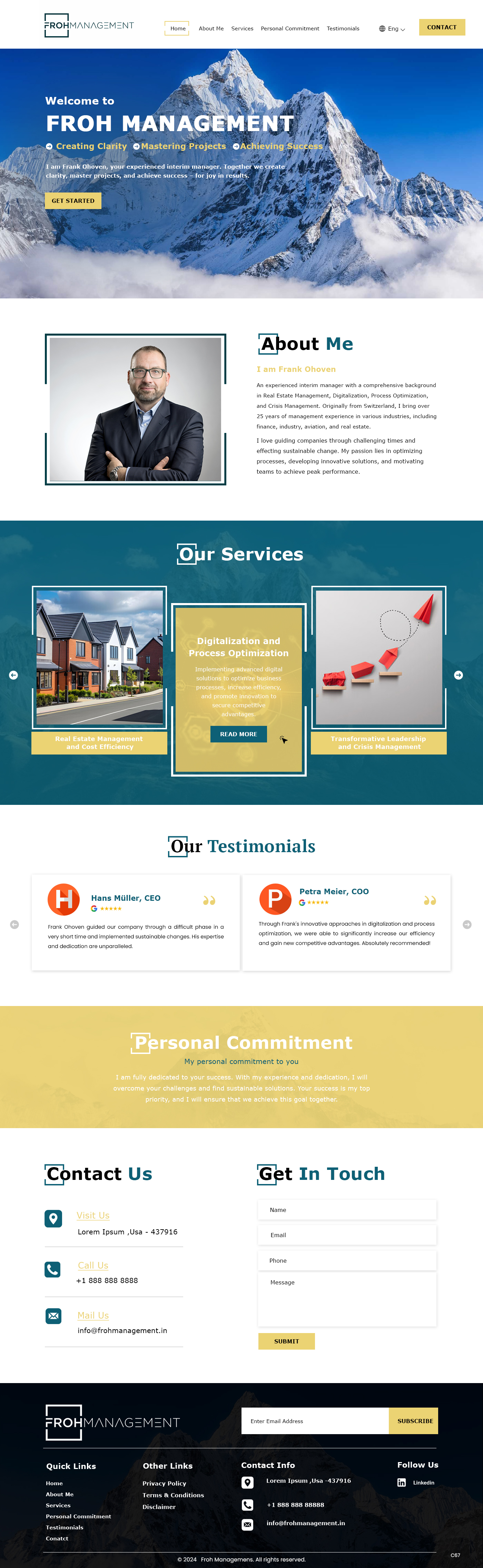 Web Design par pb pour frohmanagement | Design #33063622