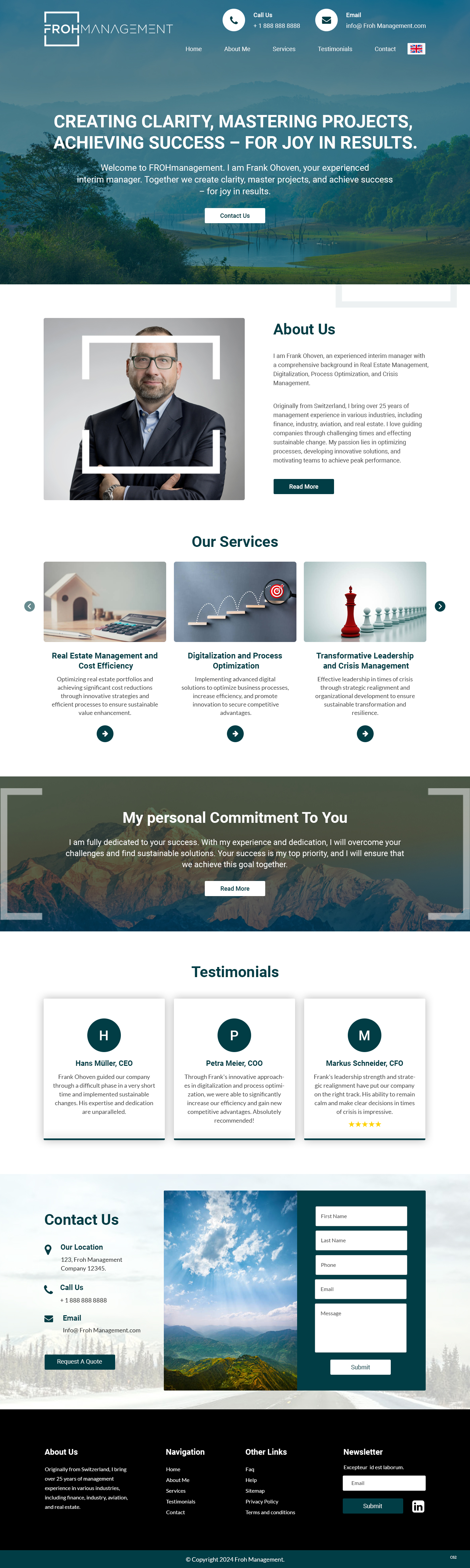 Web Design by pb for frohmanagement | Design #33063624