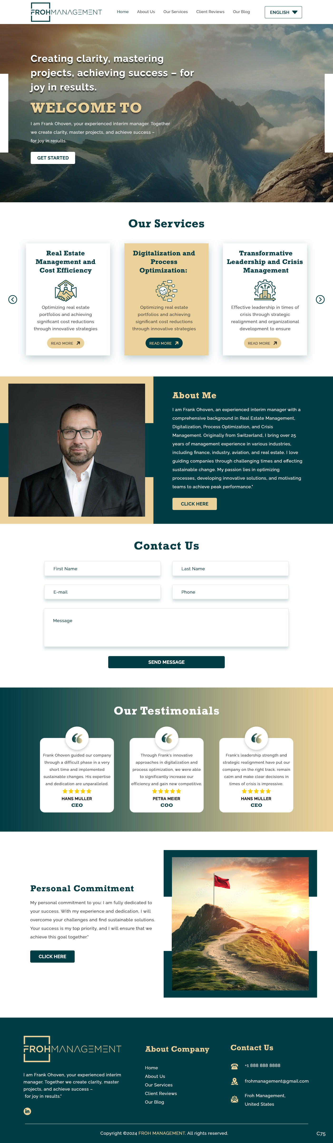Web Design par pb pour frohmanagement | Design #33063629