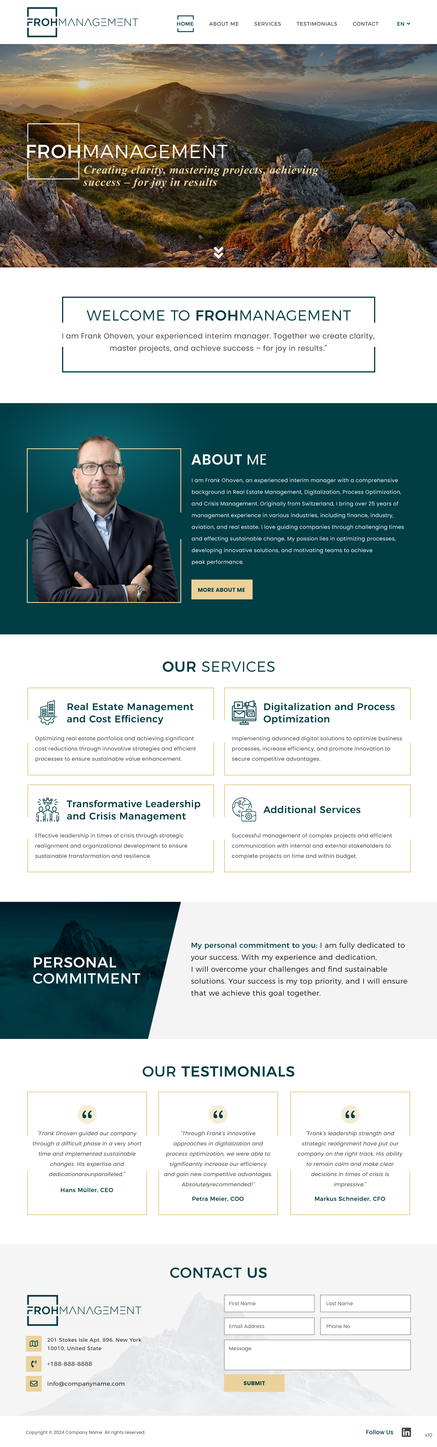 Diseño Web por pb para frohmanagement | Diseño #33063632