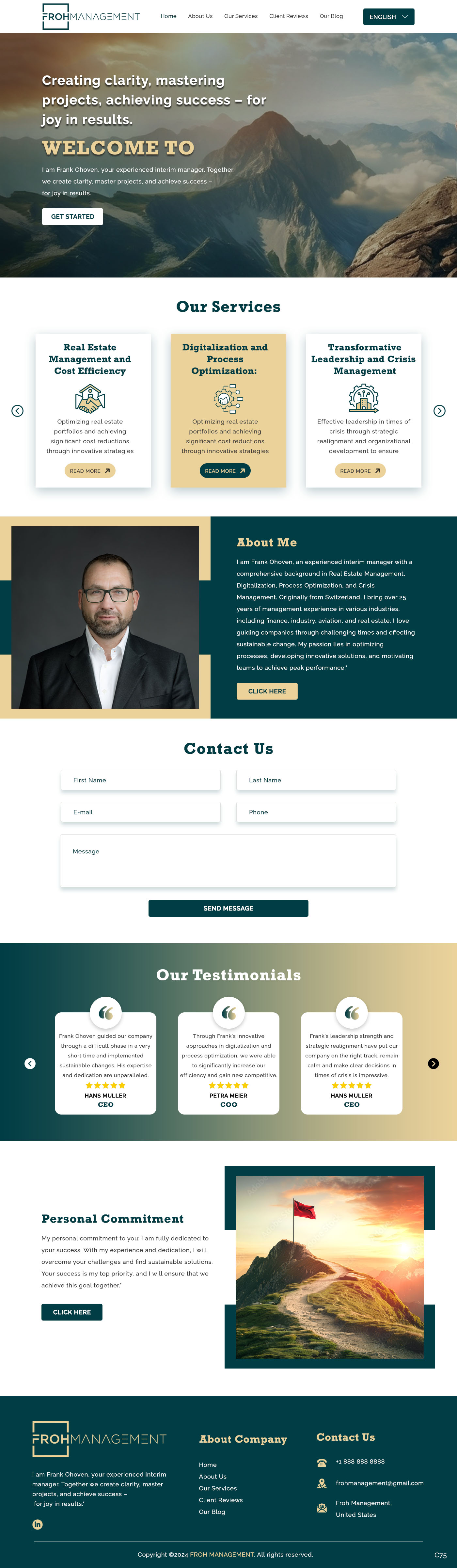 Web Design par pb pour frohmanagement | Design #33071149