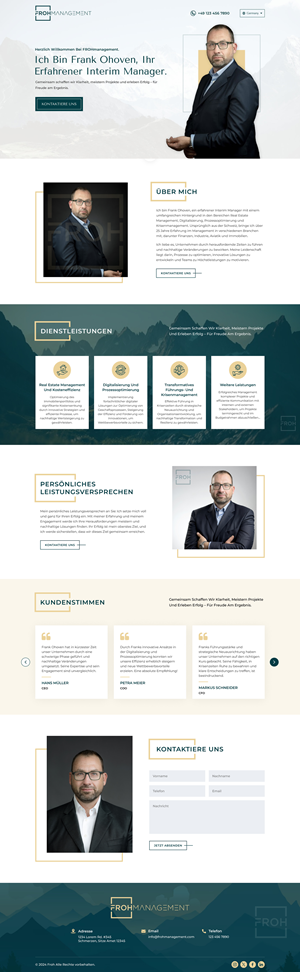 Web Design by Sbss for frohmanagement | Design: #33070377