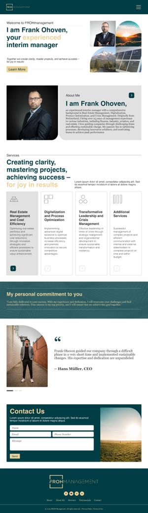 Web Design par Taufik H pour frohmanagement | Design : #33076973