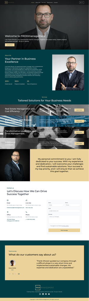 Web Design par Taufik H pour frohmanagement | Design : #33077102