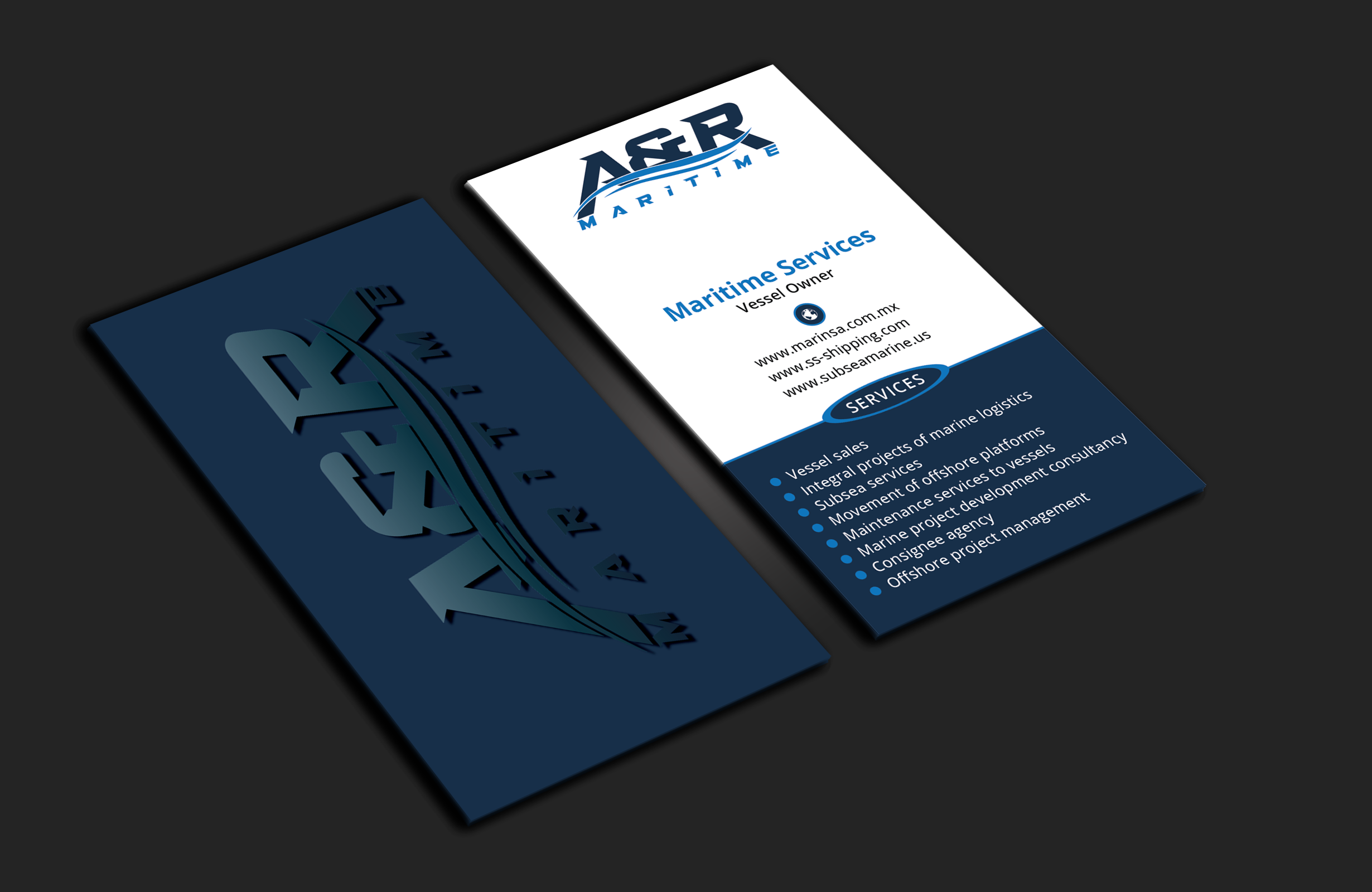 Design de Carte de Visite par DesignerShahadat pour A&R MARITIME  | Design #33112106