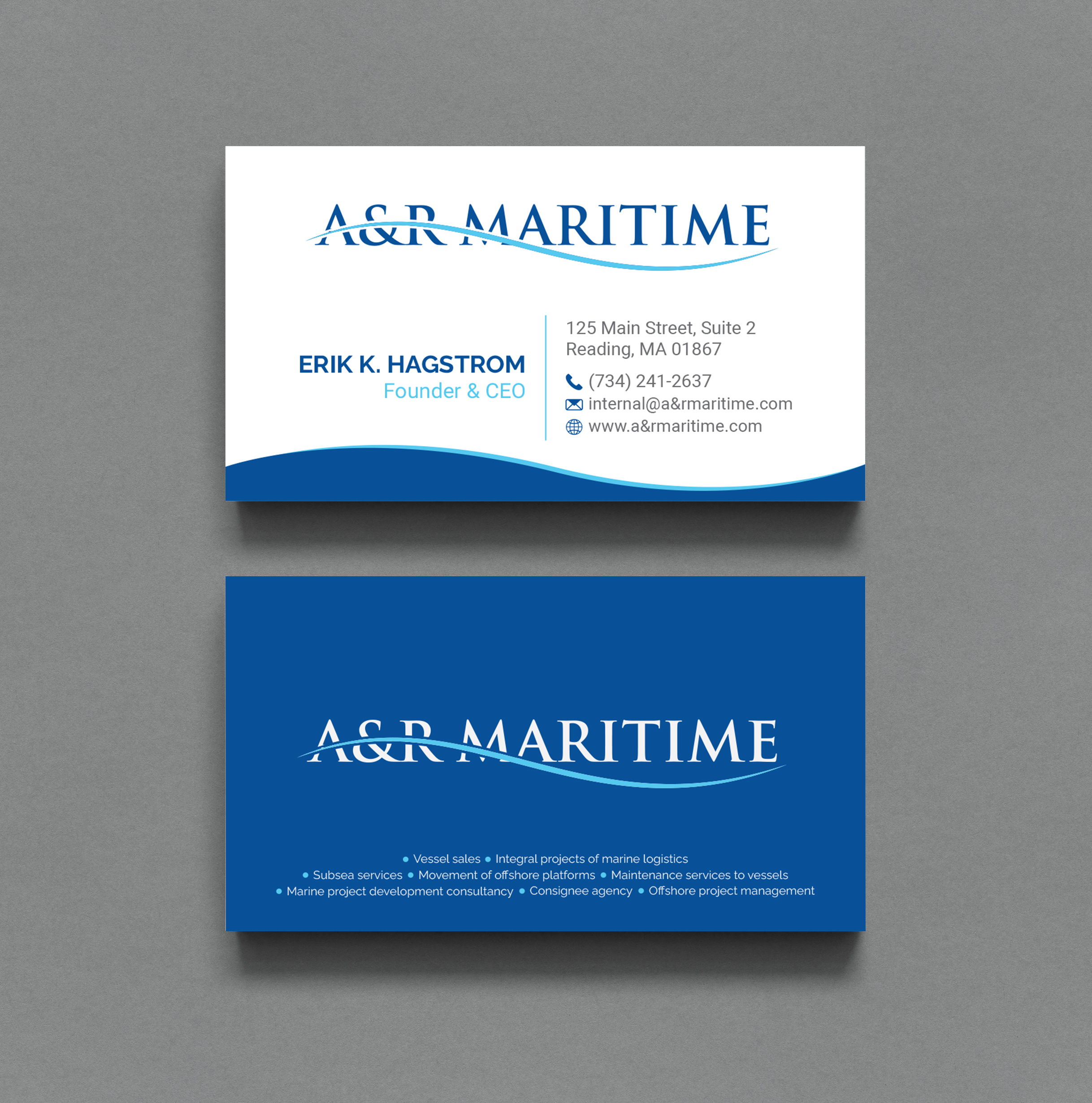 Design de Carte de Visite par R.design pour A&R MARITIME  | Design #33098996