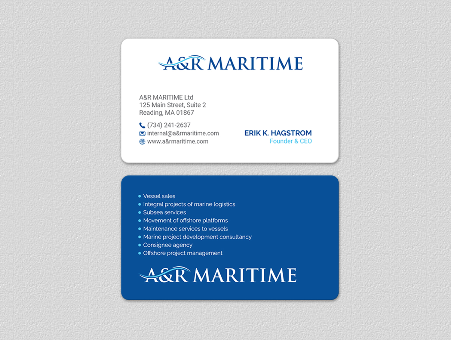 Design de Carte de Visite par R.design pour A&R MARITIME  | Design #33098998