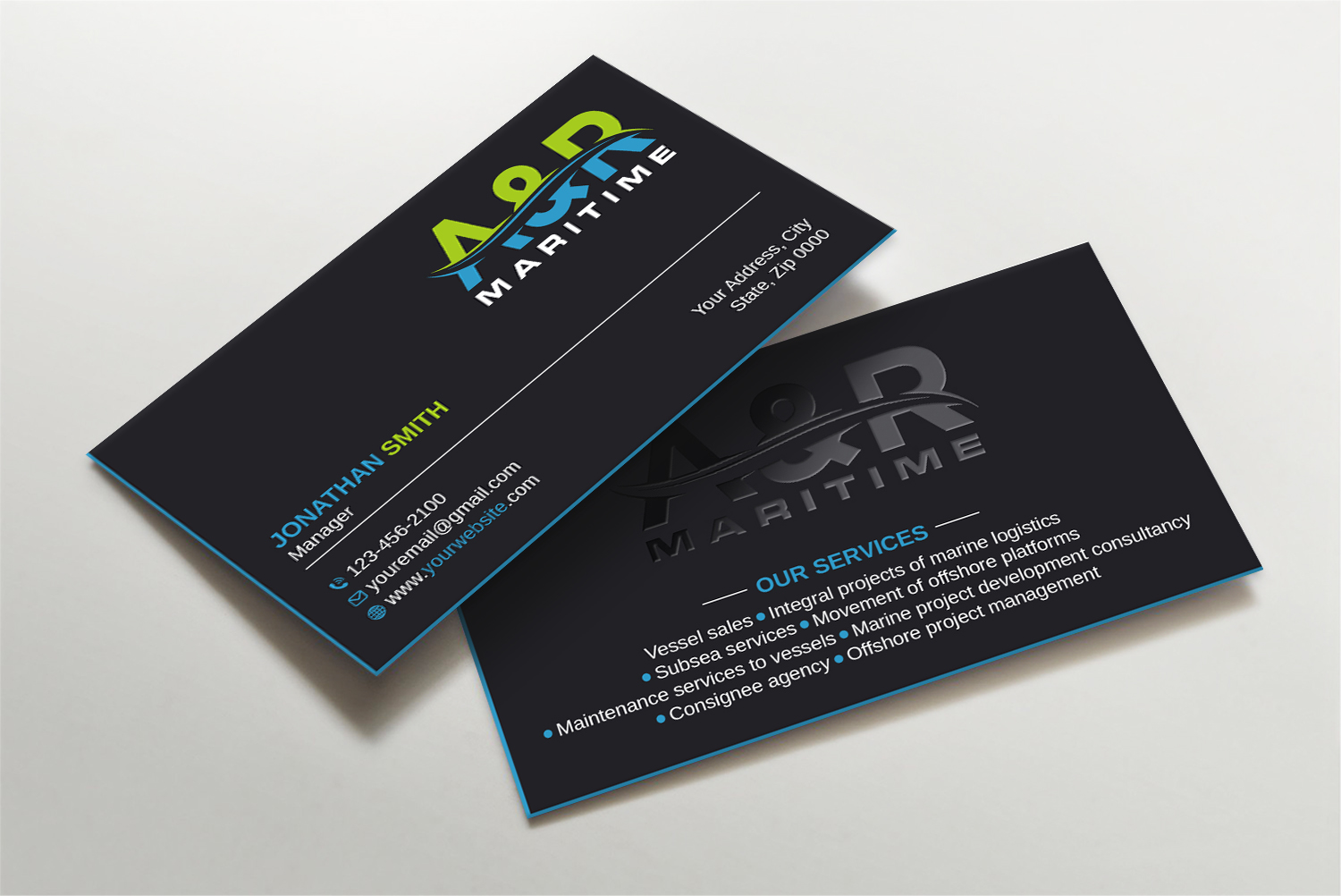 Business Card Design by Imagine design000 for A&R MARITIME  | Design #33095610
