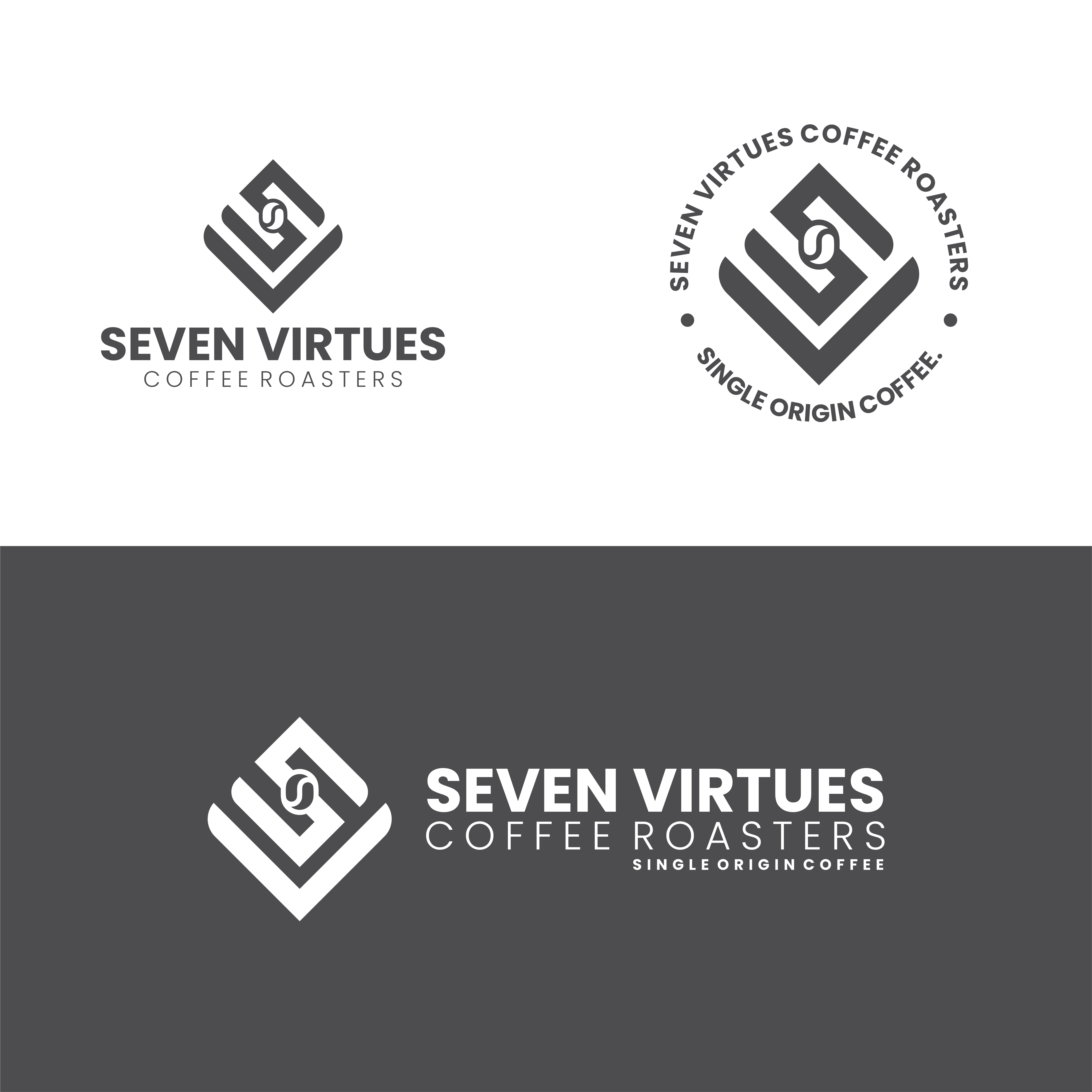 Logo Design by bangsatkau for Seven Virtues Coffee Roasters | Design #33106254