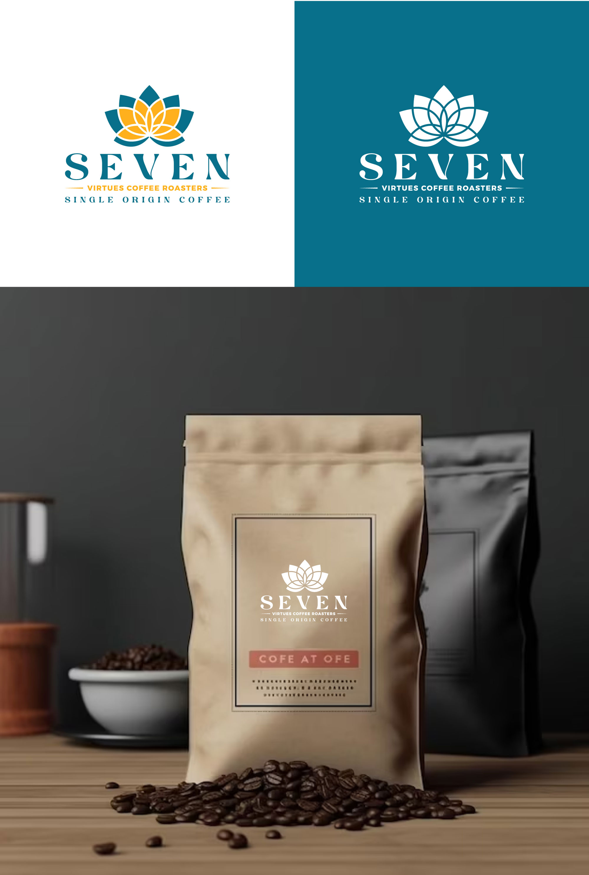 Logo Design by RA-bica for Seven Virtues Coffee Roasters | Design #33108425
