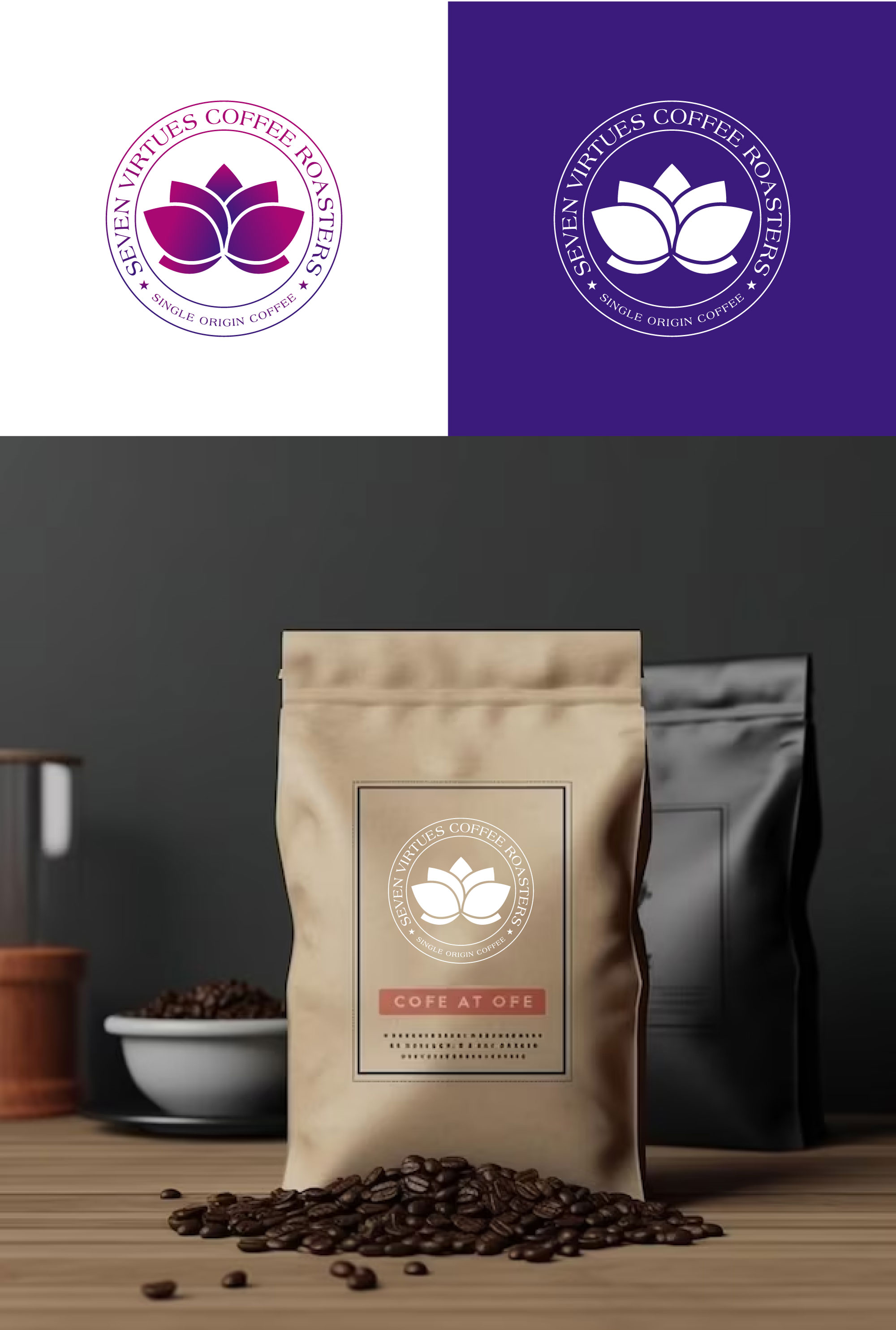 Logo Design by RA-bica for Seven Virtues Coffee Roasters | Design #33108426