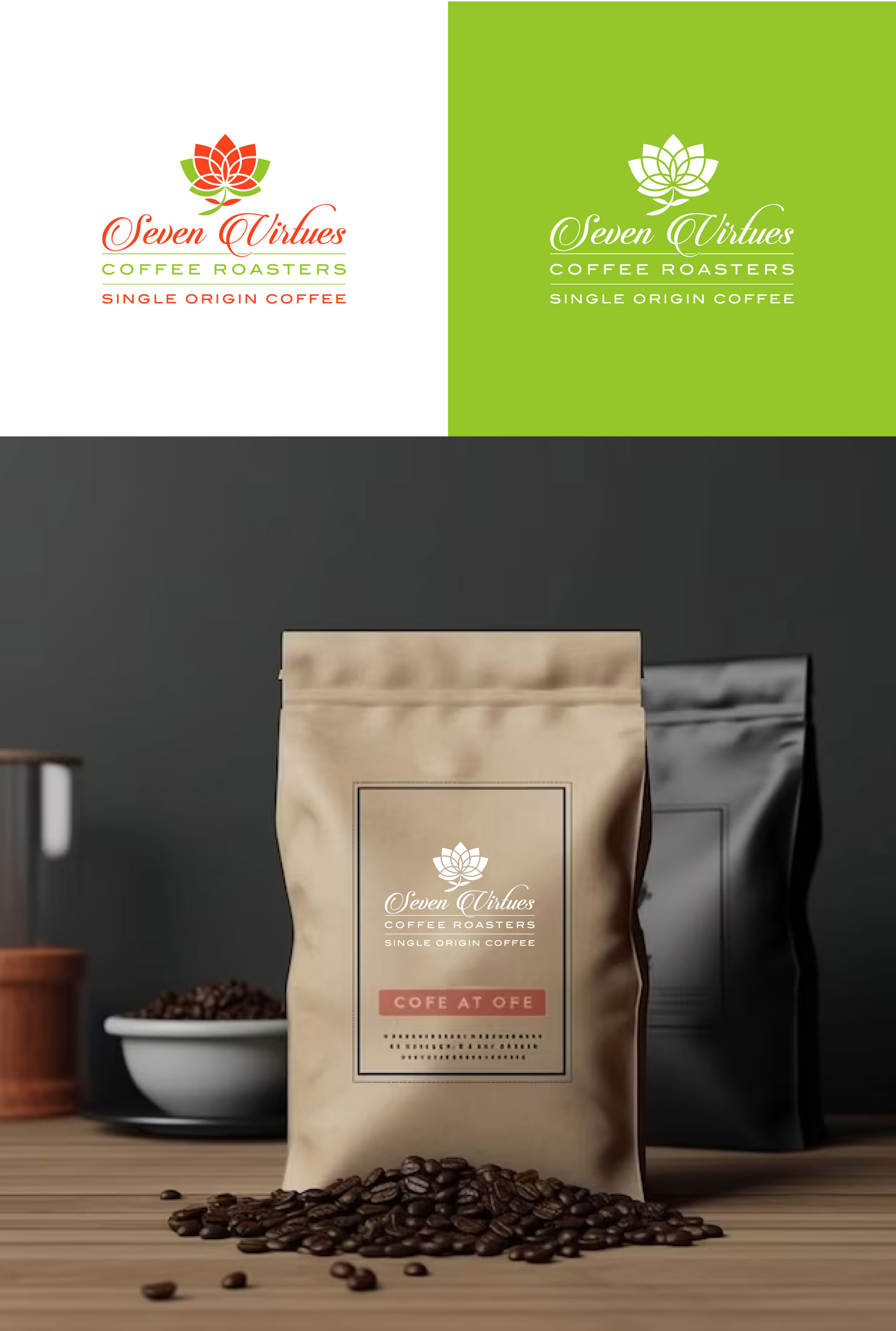 Logo Design by RA-bica for Seven Virtues Coffee Roasters | Design #33108428
