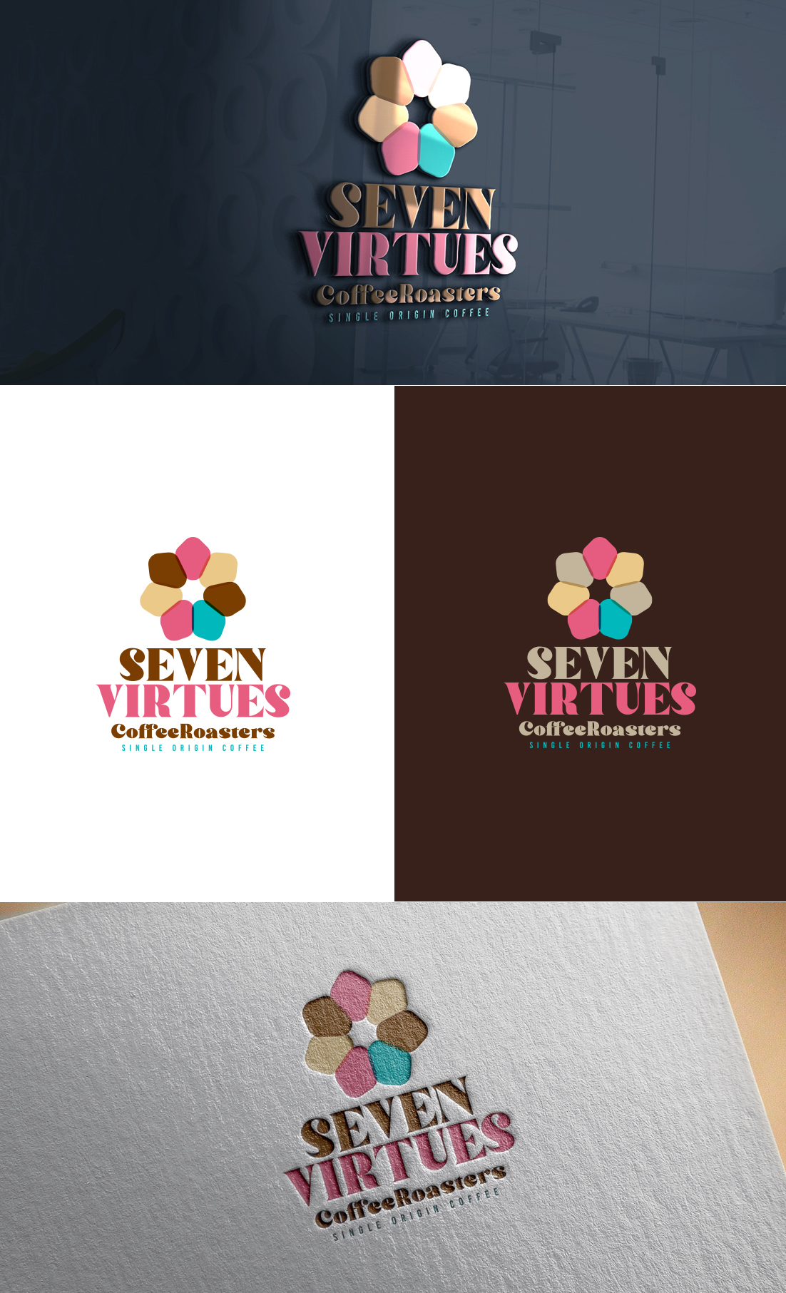 Logo Design by GLDesigns for Seven Virtues Coffee Roasters | Design #33100313