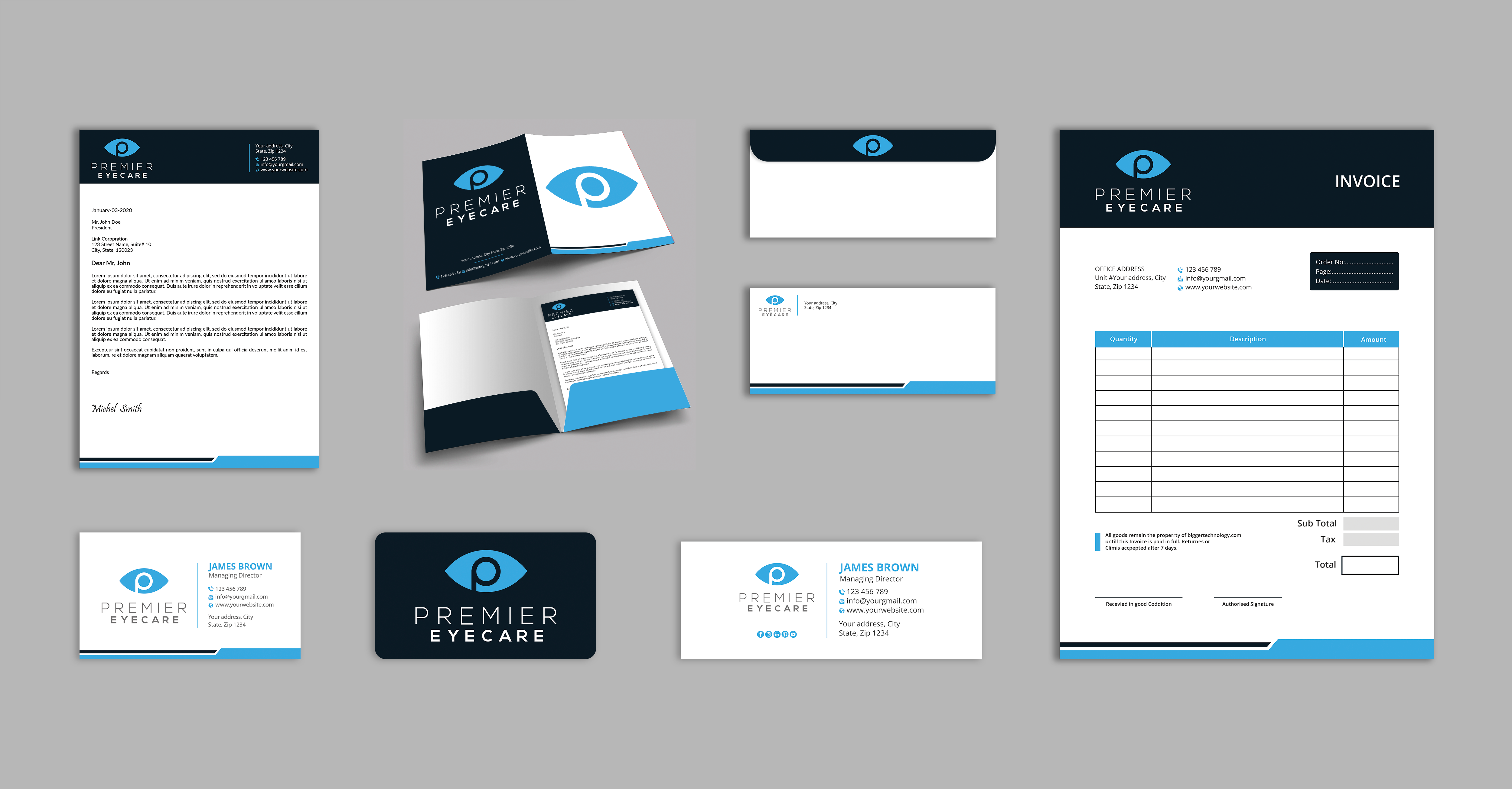 Schreibwaren-Design von Expert Bappy für Premier Eyecare | Design #33161377