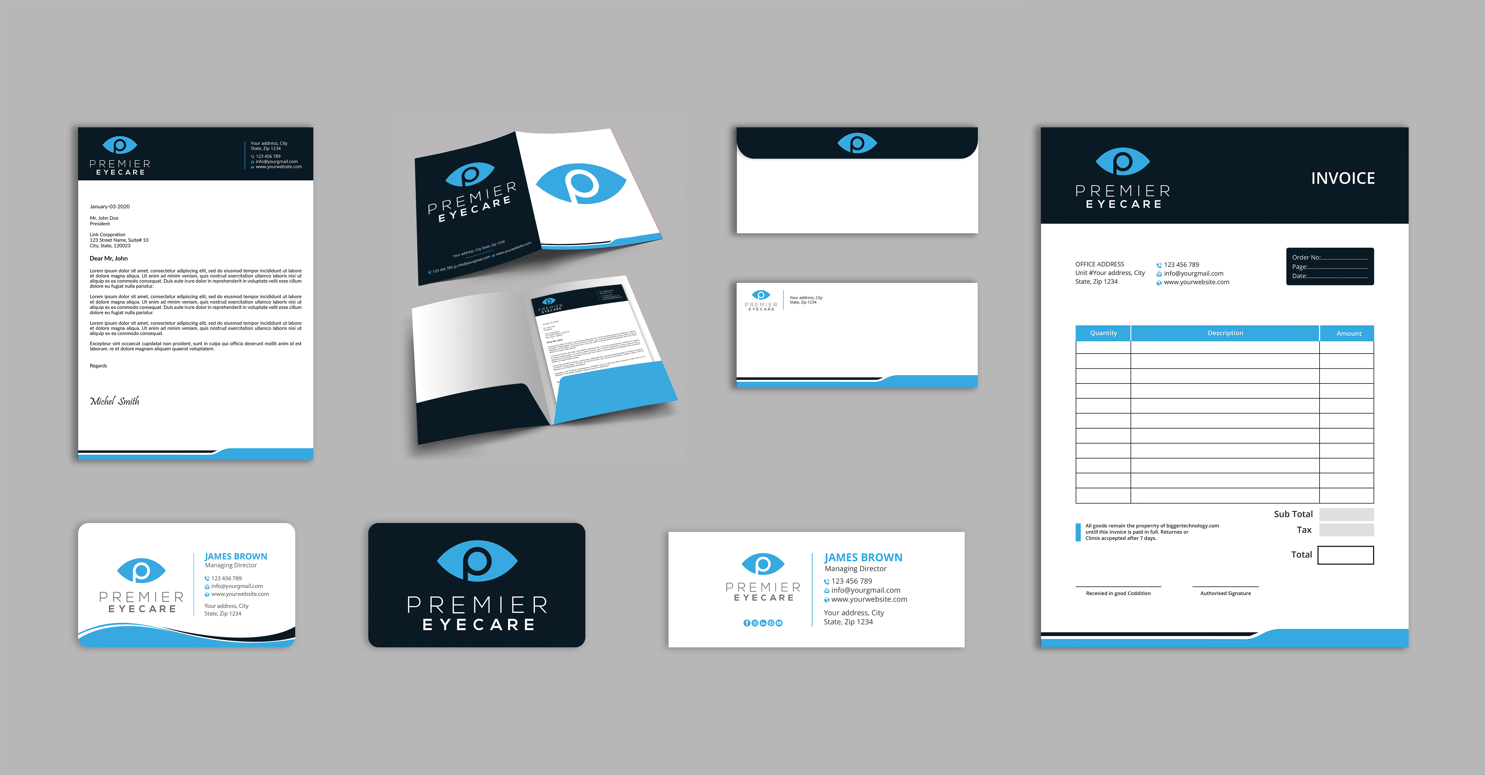 Stationery Design by Expert Bappy for Premier Eyecare | Design #33161414