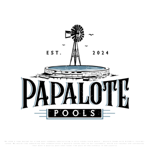 Papalote Pools Logo, western theme, customers wanting a pila style pool with a ranchy feel