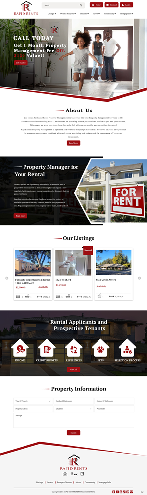 Web Design by pb for Rapid Rents Property Management & Services | Design: #33137691
