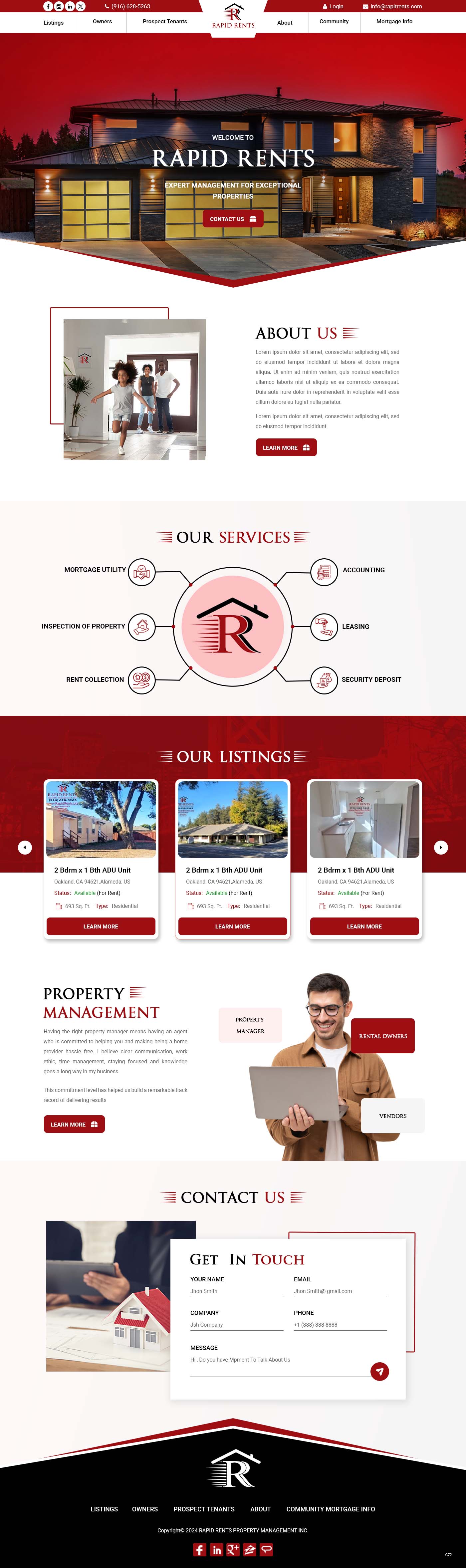 Web Design by pb for Rapid Rents Property Management & Services | Design #33137692