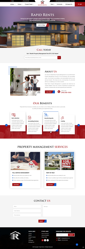 Web Design by pb for Rapid Rents Property Management & Services | Design: #33137695