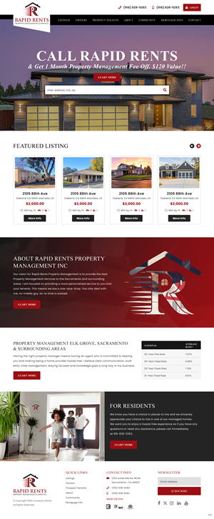Web Design by pb for Rapid Rents Property Management & Services | Design: #33137697