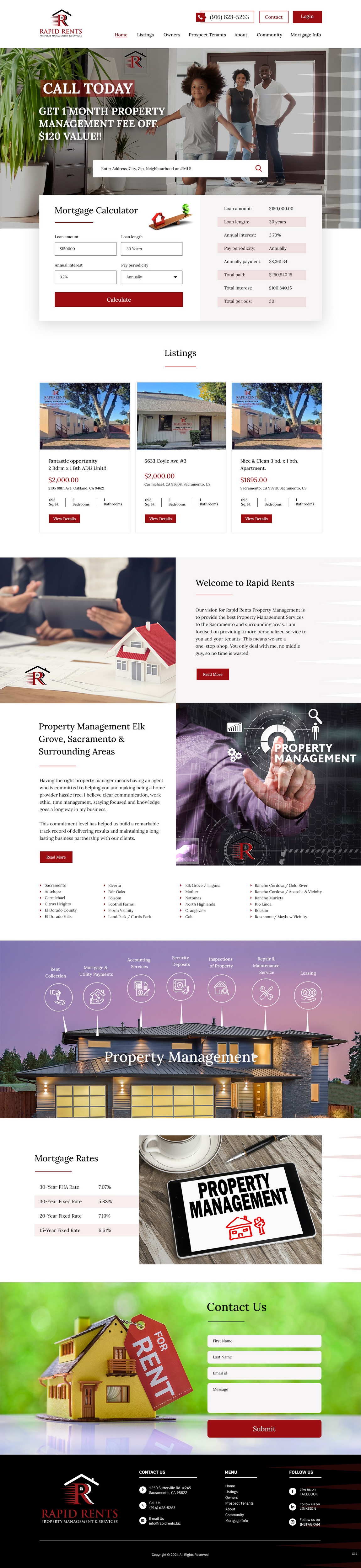 Web Design by pb for Rapid Rents Property Management & Services | Design #33137698