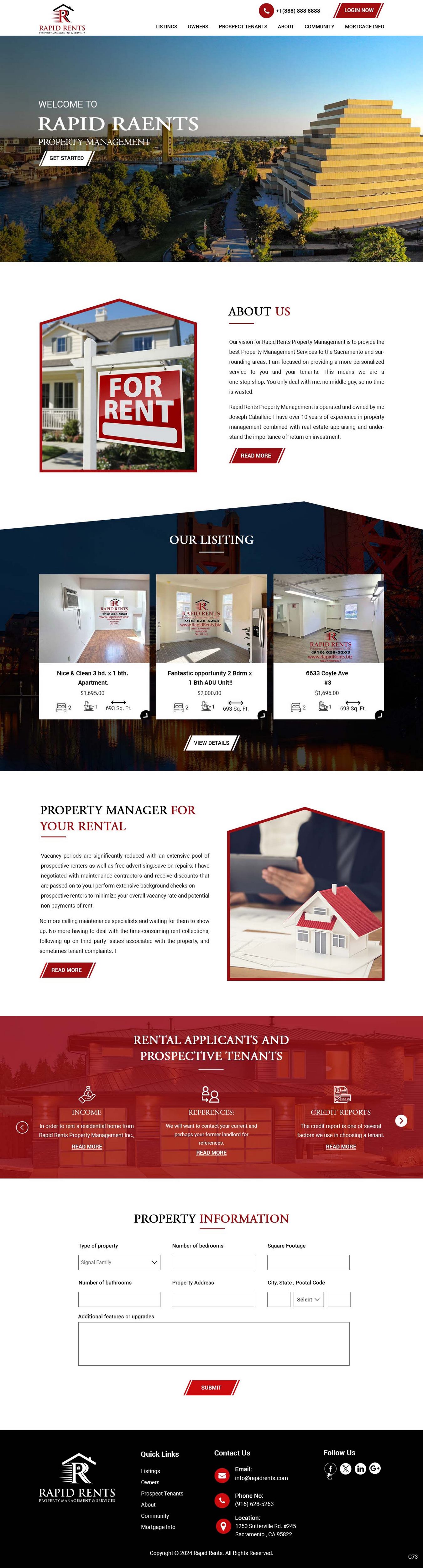 Web Design by pb for Rapid Rents Property Management & Services | Design #33137699