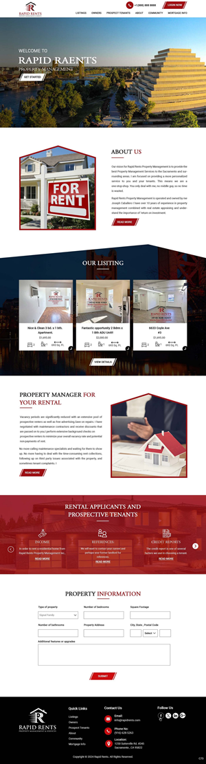 Web Design by pb for Rapid Rents Property Management & Services | Design: #33137699