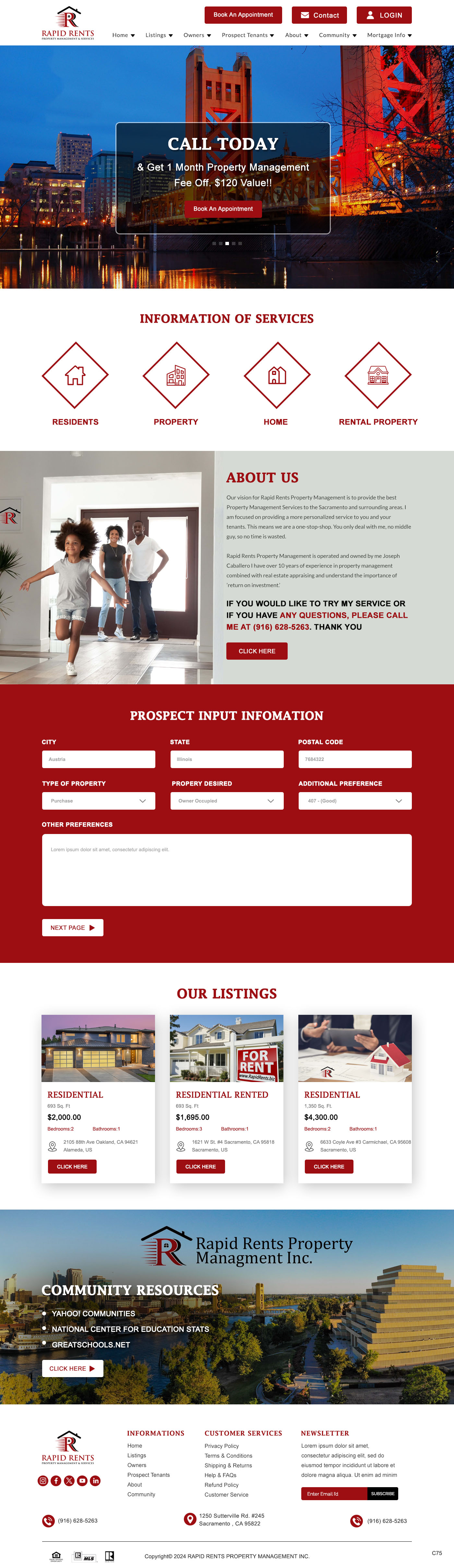 Web Design by pb for Rapid Rents Property Management & Services | Design #33137700