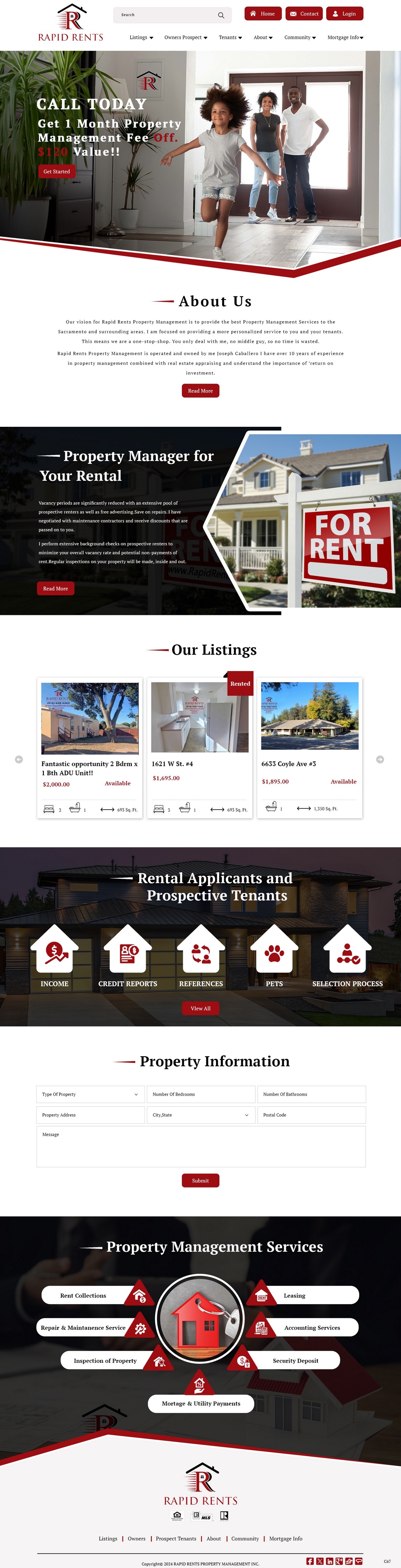 Web Design by pb for Rapid Rents Property Management & Services | Design #33157581