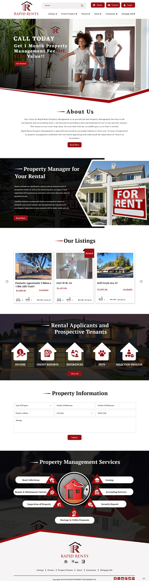 Web Design by pb for Rapid Rents Property Management & Services | Design: #33157581