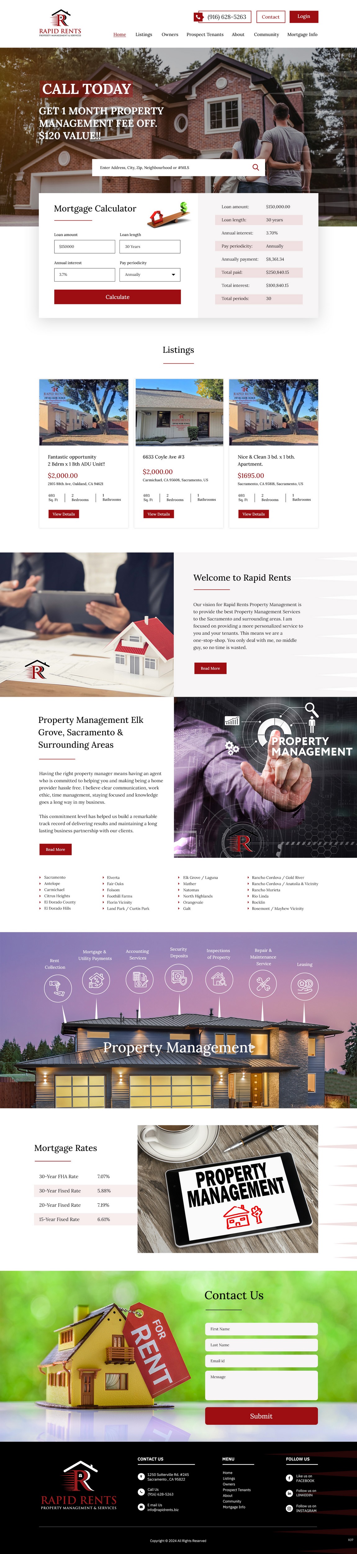 Web Design by pb for Rapid Rents Property Management & Services | Design #33157584