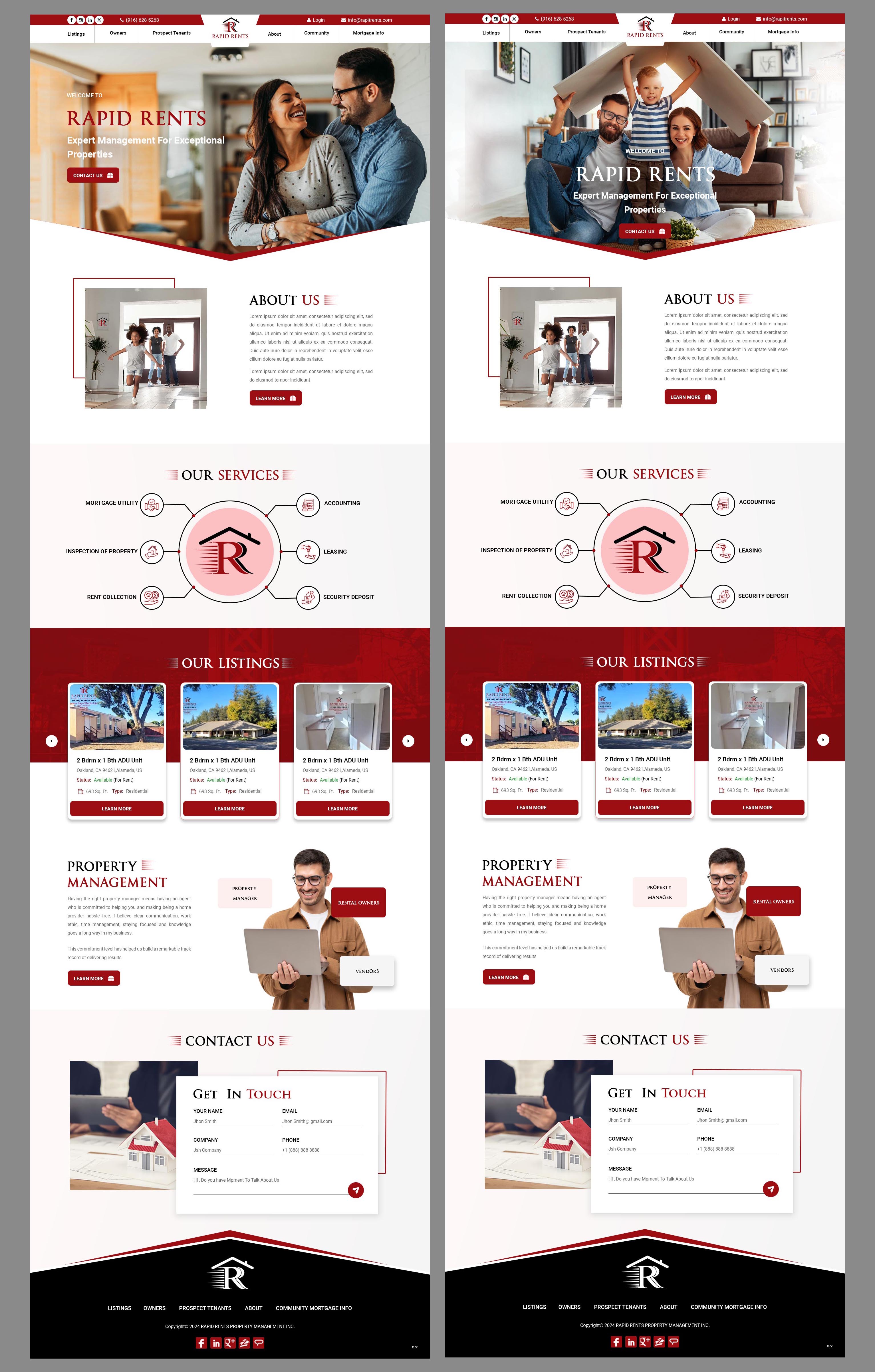 Web Design by pb for Rapid Rents Property Management & Services | Design #33163792