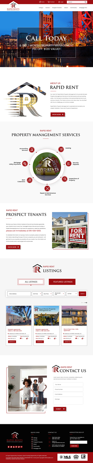 Web Design by Creations Box 2015 for Rapid Rents Property Management & Services | Design: #33135345