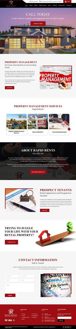 Web Design by Creations Box 2015 for Rapid Rents Property Management & Services | Design: #33135346