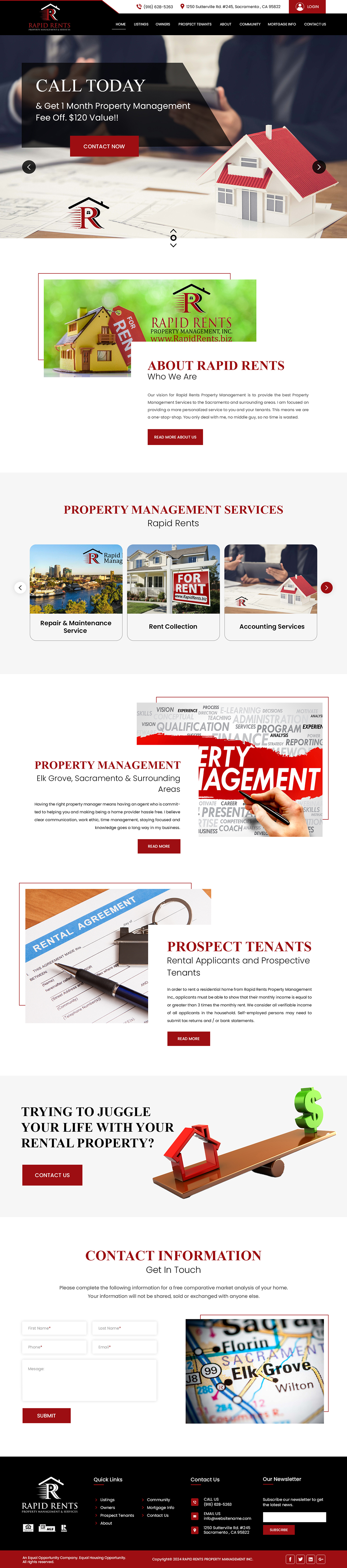 Web Design by Creations Box 2015 for Rapid Rents Property Management & Services | Design #33135369