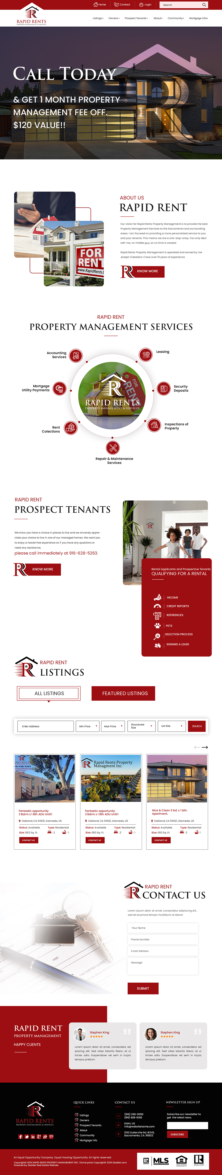 Web Design by Creations Box 2015 for Rapid Rents Property Management & Services | Design #33140278