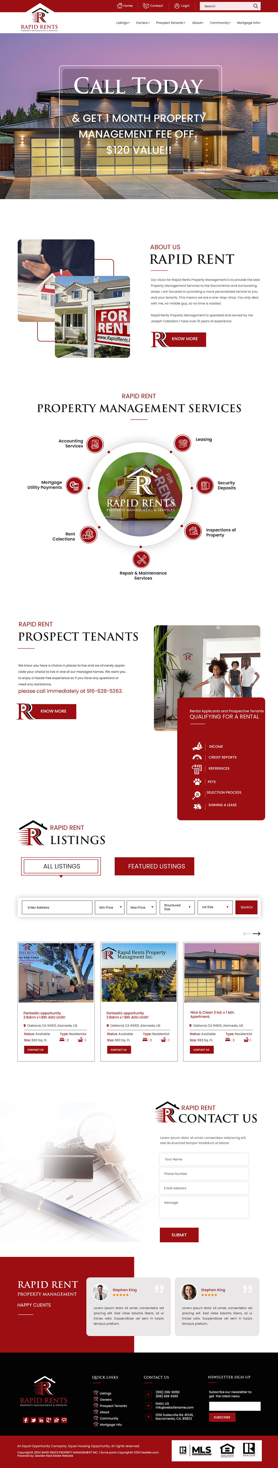 Web Design by Creations Box 2015 for Rapid Rents Property Management & Services | Design #33155668