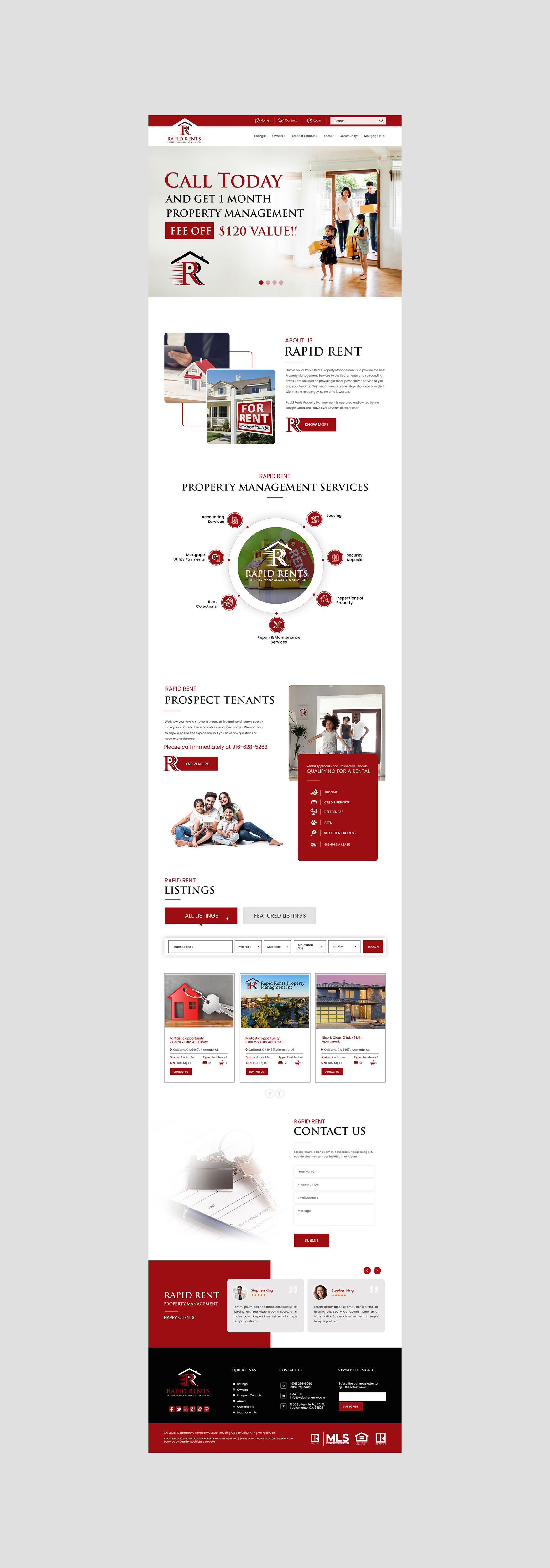 Web Design by Creations Box 2015 for Rapid Rents Property Management & Services | Design #33155988