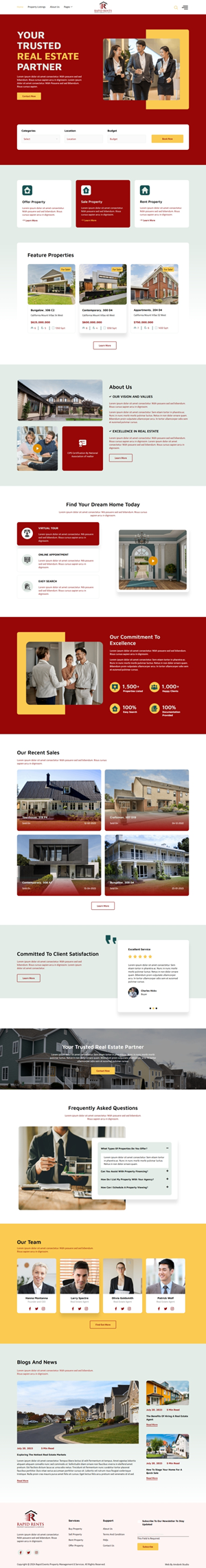 Web Design by Amd87 for Rapid Rents Property Management & Services | Design #33152347