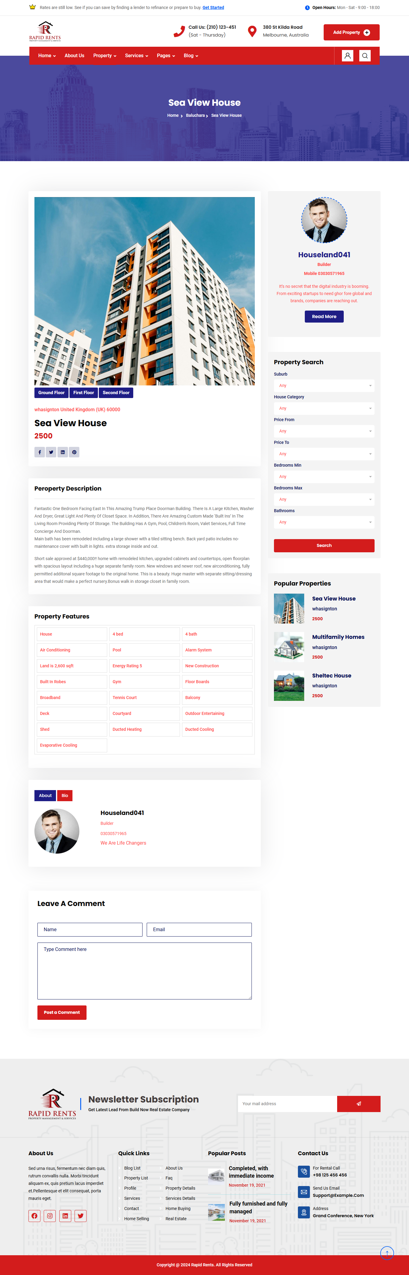 Web Design par Amd87 pour Rapid Rents Property Management & Services | Design #33152494