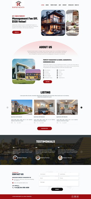 Web Design by Dream Logo Design for Rapid Rents Property Management & Services | Design #33179262
