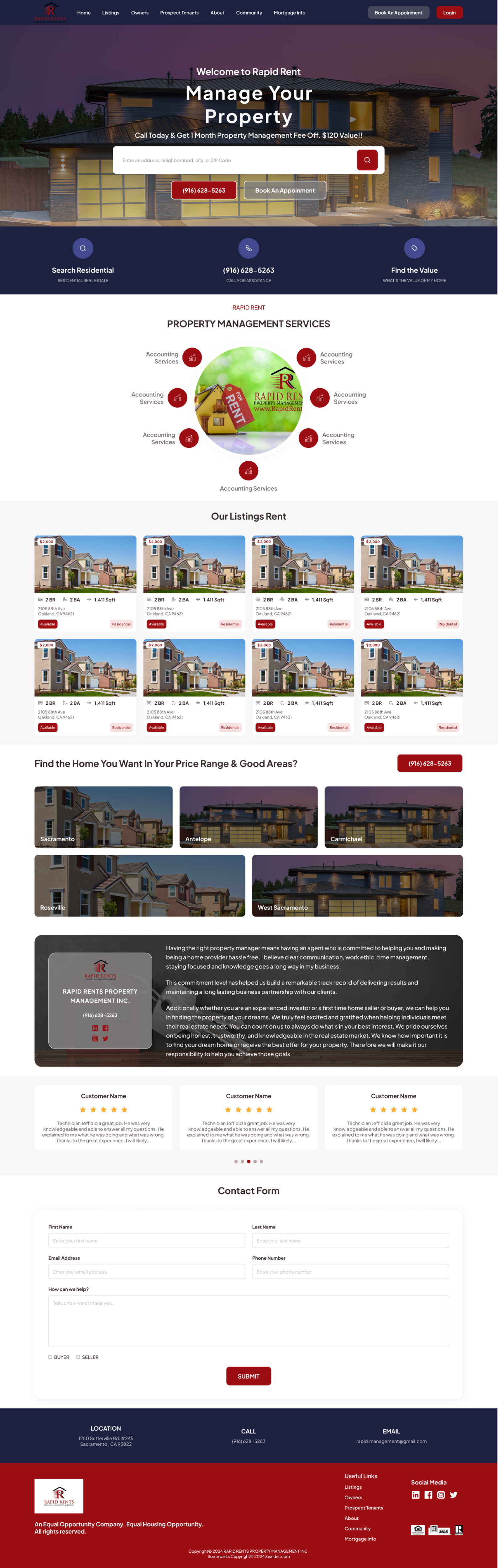 Web Design by Taufik H for Rapid Rents Property Management & Services | Design #33178651