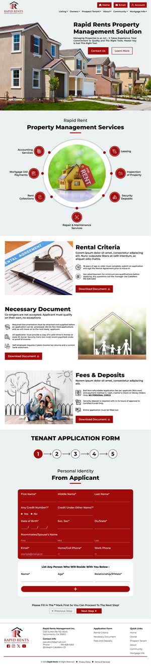 Web Design by Taufik H for Rapid Rents Property Management & Services | Design: #33178671
