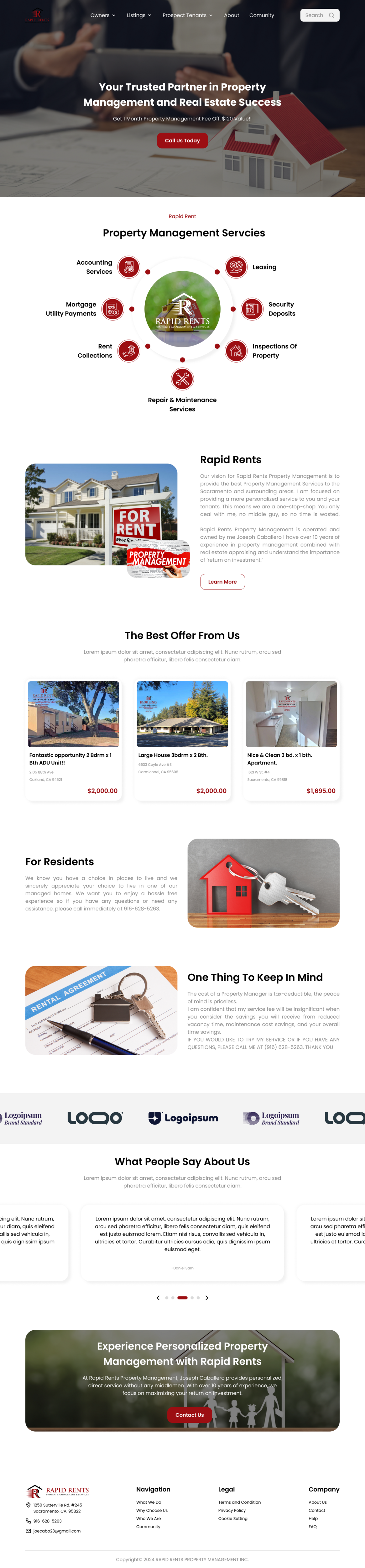 Web Design par Taufik H pour Rapid Rents Property Management & Services | Design #33178739